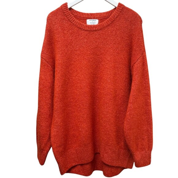 OLD NAVY Womens Sweater Plus Size 2X Orange Rust Crew Neck Knit Pullover - Picture 1 of 6